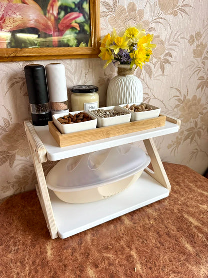 Étagère de Cuisine en Bois Naturel – Design Compact et Robuste